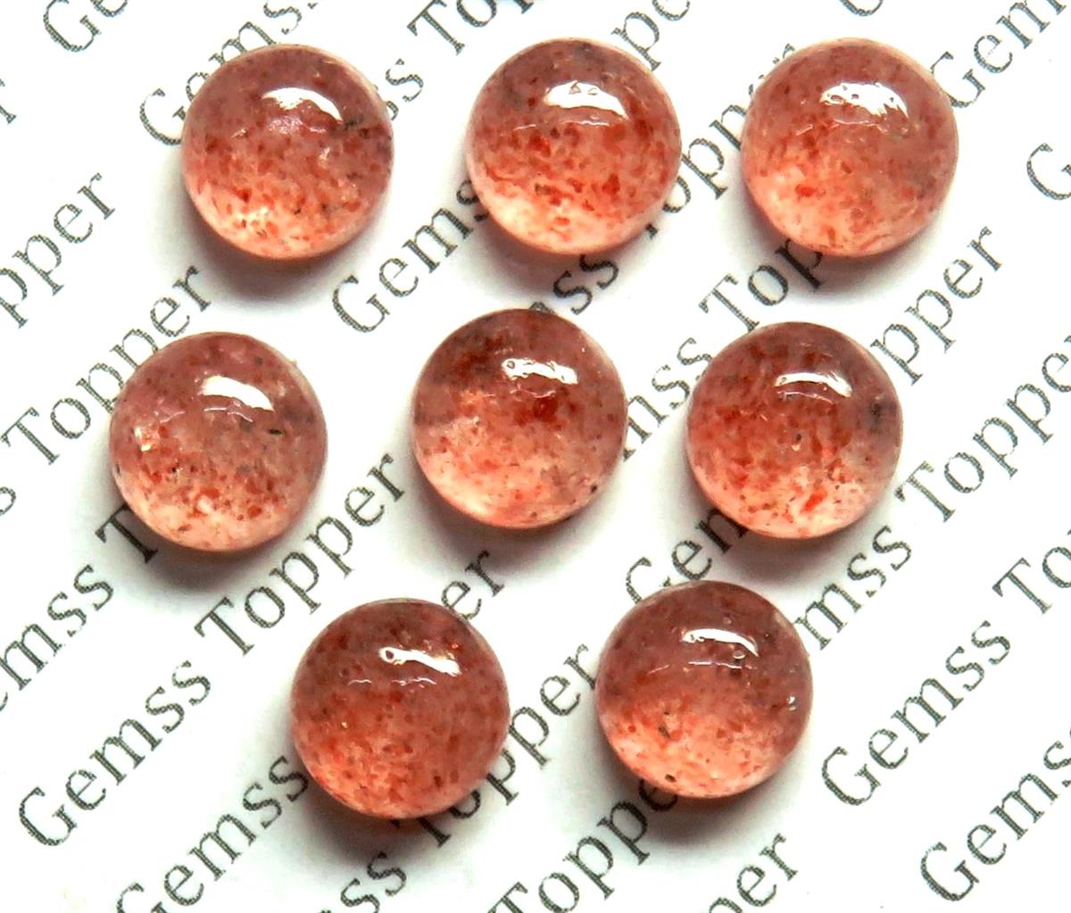 Strawberry Quartz 6x6 mm Round Cabochon
